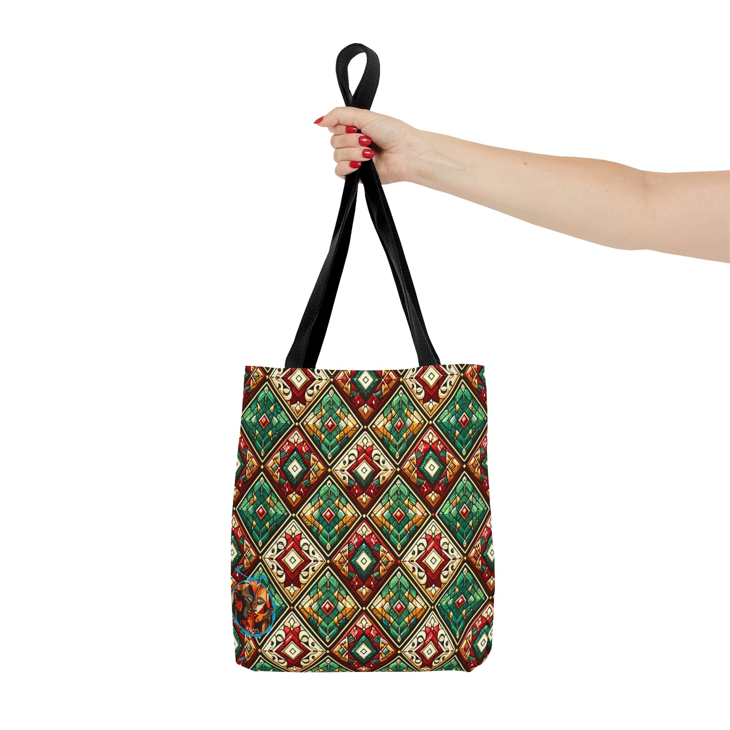 Bohemian Geometric Diamond Pattern Tote Bag