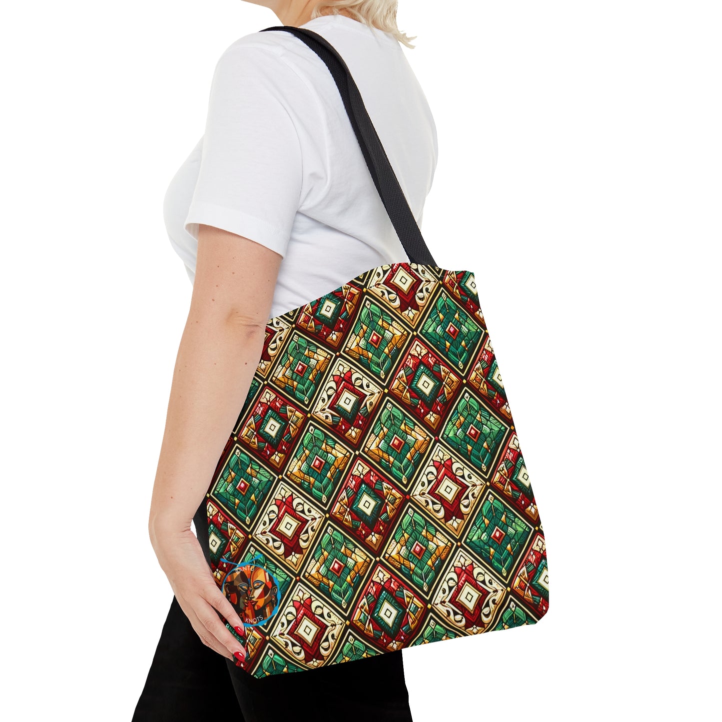 Bohemian Geometric Diamond Pattern Tote Bag
