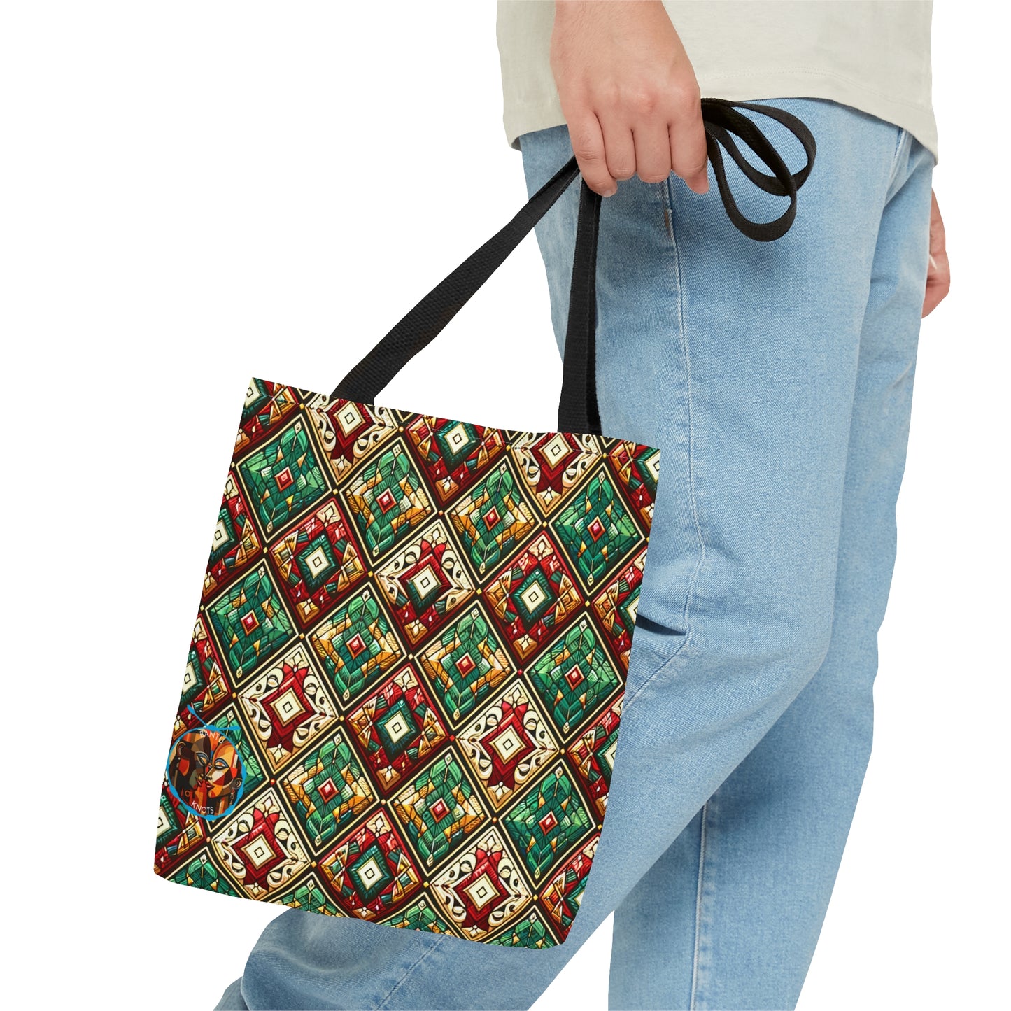 Bohemian Geometric Diamond Pattern Tote Bag