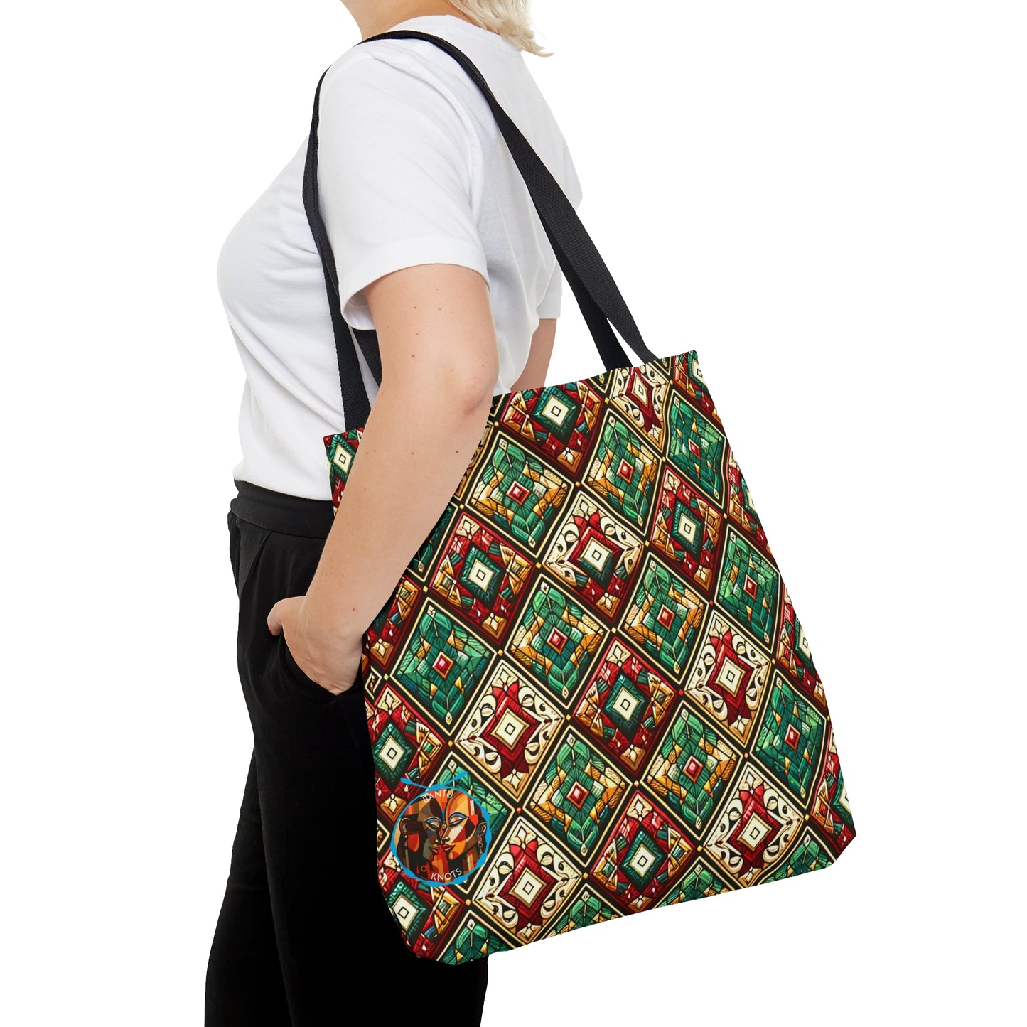 Bohemian Geometric Diamond Pattern Tote Bag