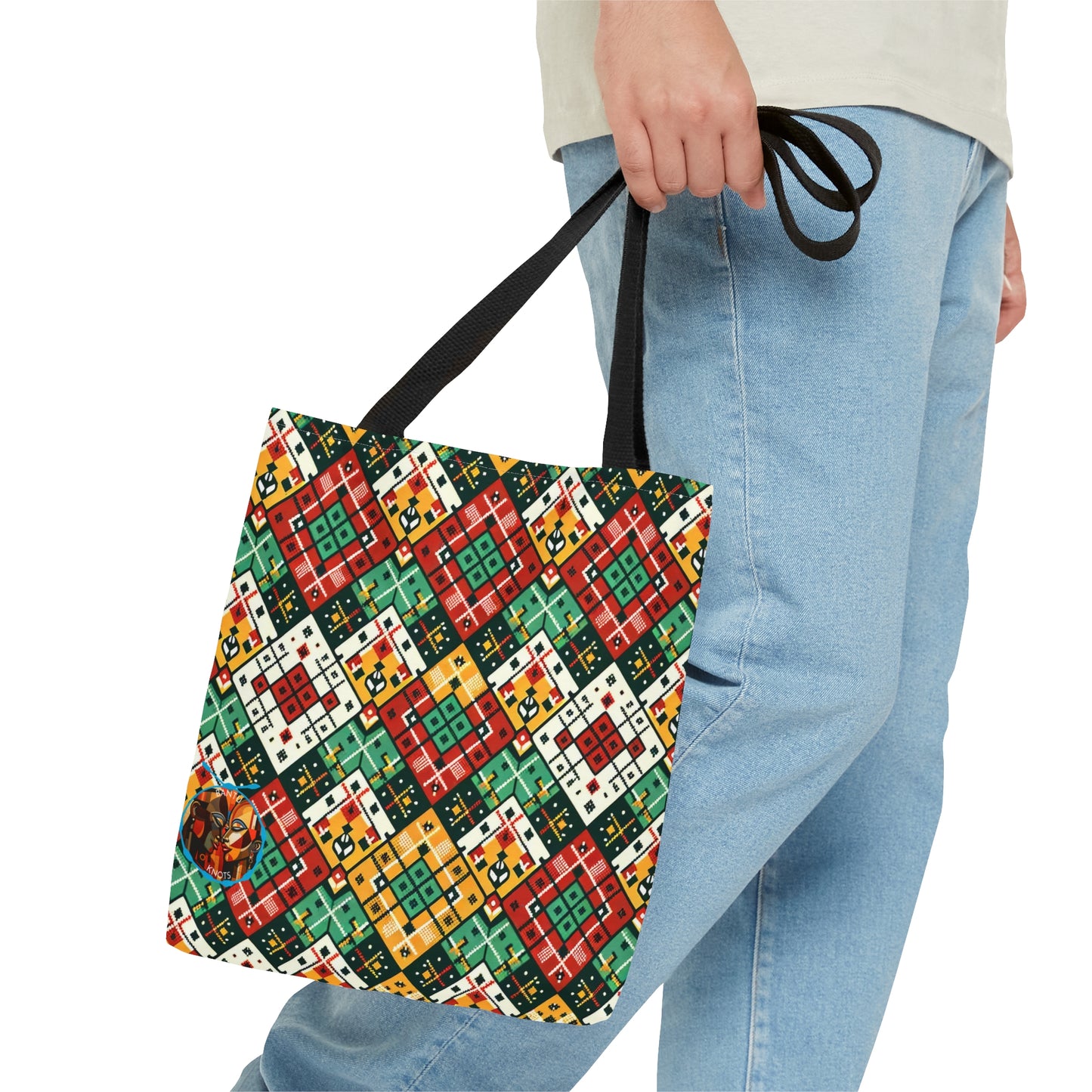 Vibrant Geometric Patchwork Tote Bag