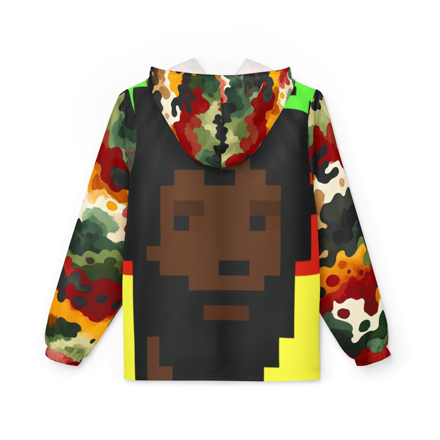 Pixel Portrait Camo Windbreaker Jacket