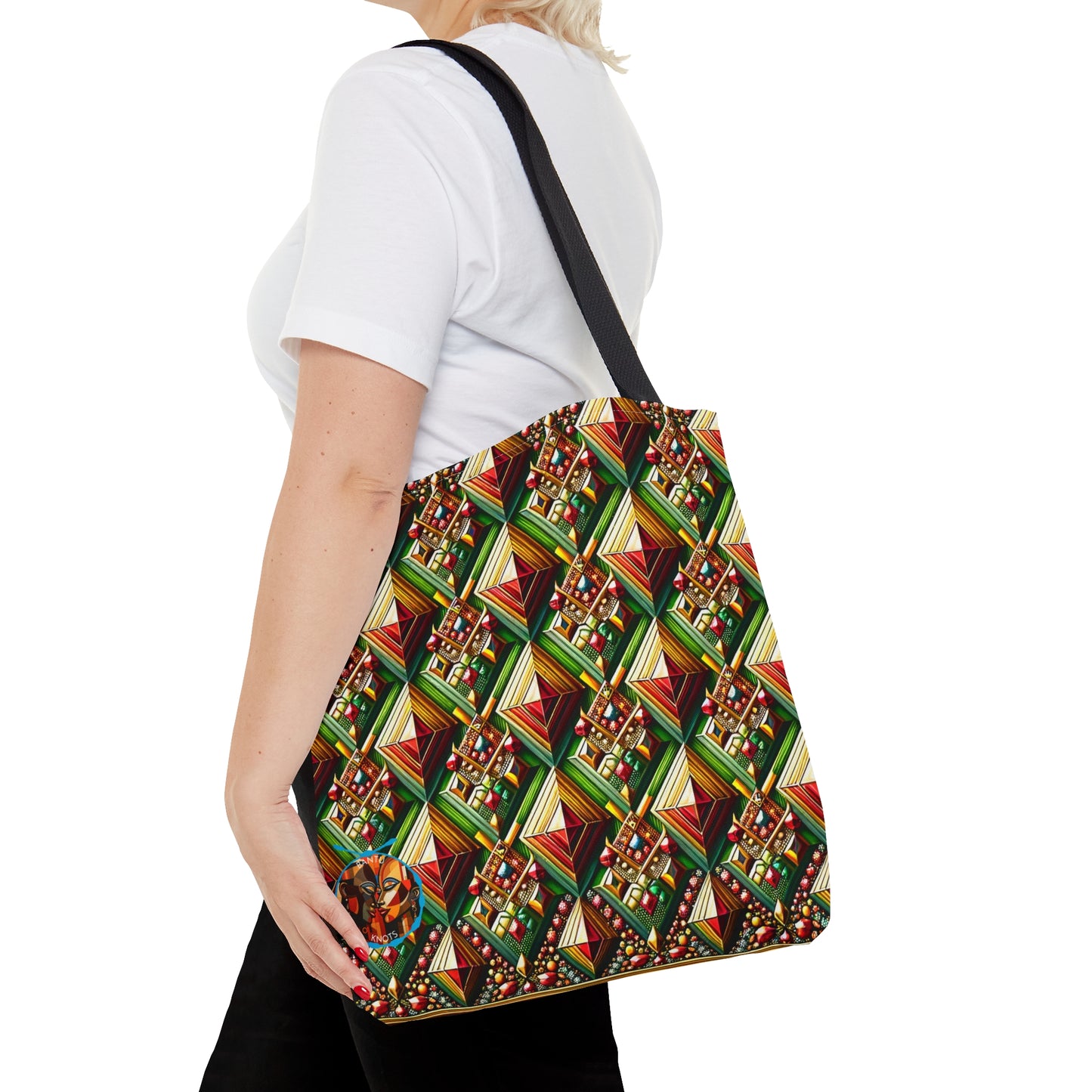 Geometric Harmony Multicolored Pattern Tote Bag