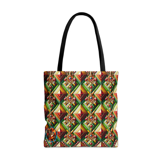 Geometric Harmony Multicolored Pattern Tote Bag